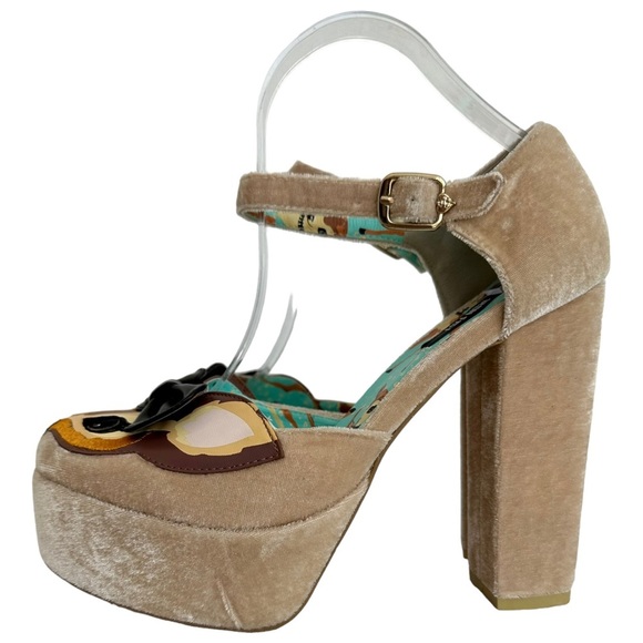Iron Fist Deer Me Bambi Platform Block Heels Velvet Size 11 - Picture 6 of 16